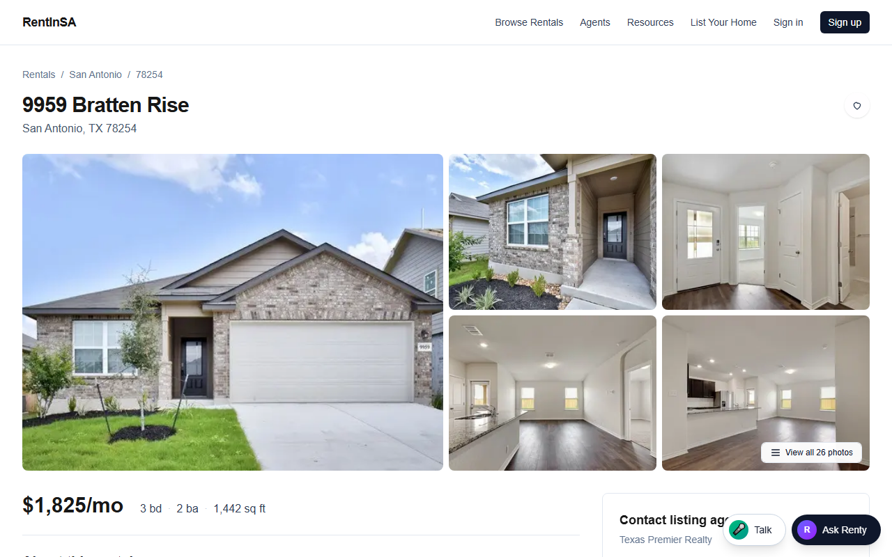 A live indexed property page
